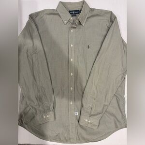 Ralph Lauren Yarmouth Shirt Mens 17 / 36-37 Green 100% Cotton Pinpoint Oxford XL